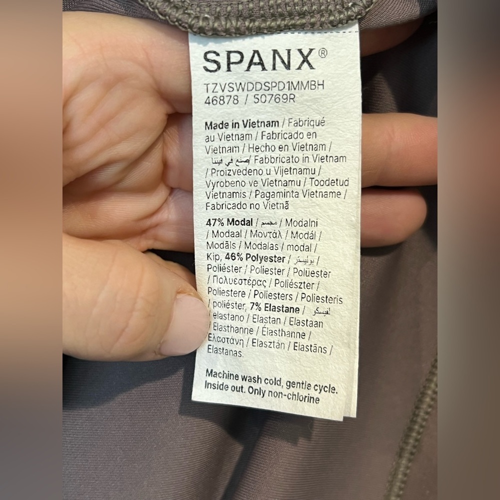 SPANX AirEssentials Modal Blend Midi Dress Mauve Taupe 2X - Picture 5 of 6
